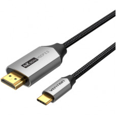 Кабель мультимедійний USB-C 3.1 to HDMI 1.5m 4K 60 Гц Thunderbolt 3 HDCP2.2 PVC Black Vention (CRBBG)