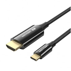 Кабель мультимедійний USB-C 3.1 to HDMI 1.8m 8K 60 Гц Zinc Alloy TPE Black Vention (CRCBAC)