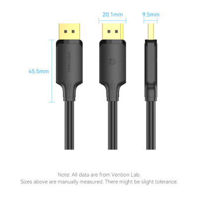 Кабель мультимедійний DisplayPort to DisplayPort 5.0m V1.2 4K 60Hz 3D Dolby 7.1 Vention (HAKBJ)