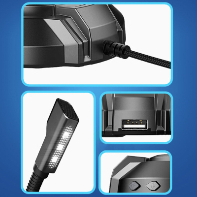 Мікрофон HP DHP-1100C RGB backlit 3.5мм+USB Black (DHP-1100C)