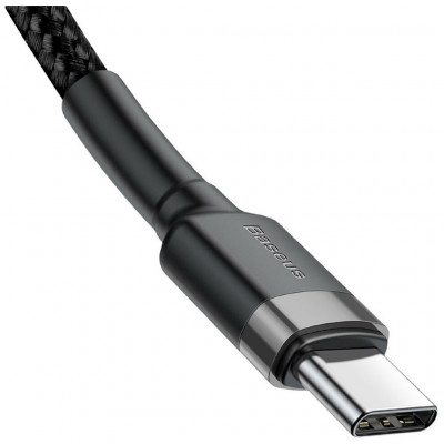 Дата кабель USB-C to USB-C 1.0m 3A 60W Cafule Black Baseus (CATKLF-GG1)