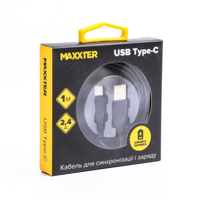 Дата кабель USB 2.0 AM to Type-C 1.0m Maxxter (UB-C-USB-02-1m)