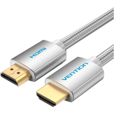 Кабель мультимедійний HDMI to HDMI 2.0m V2.0 4K 60Hz Silver Metal Type Vention (AABIH)