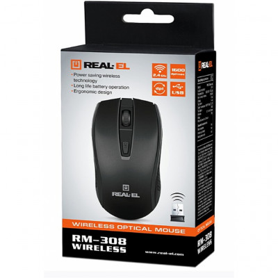 Мишка REAL-EL RM-308 Wireless Black