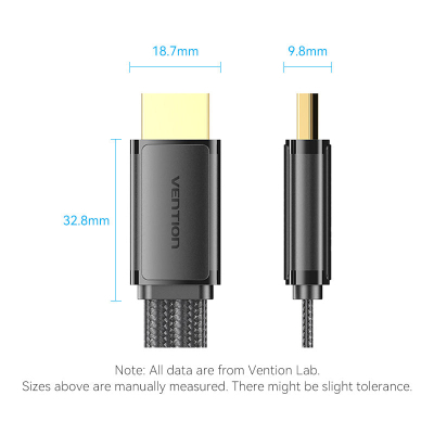 Кабель мультимедійний HDMI to HDMI 2.0m V2.1 8K 60Hz flat Vention (ALKBH)