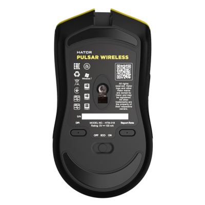 Мишка Hator Pulsar Wireless Yellow (HTM-318)