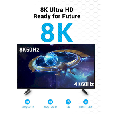 Кабель мультимедійний HDMI to HDMI 3.0m V2.1 8K 60Hz PVC Vention (AANBI)