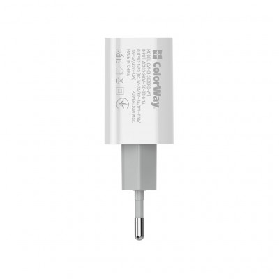 Зарядний пристрій ColorWay PD Port PPS USB Type-C (30W) white (CW-CHS038PD-WT)