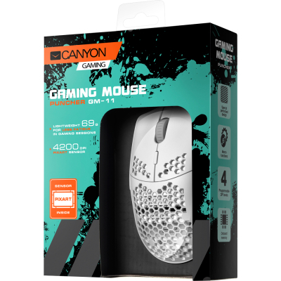 Мишка Canyon Puncher GM-11 USB White (CND-SGM11W)