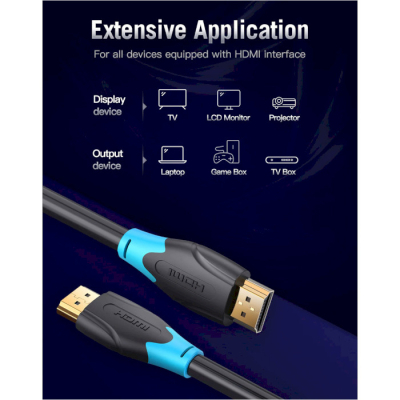 Кабель мультимедійний HDMI to HDMI 5.0m V2.0 4K 60Hz PVC Vention (AACBJ)