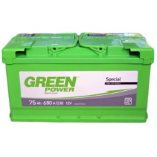 Акумулятор автомобільний GREEN POWER Standart 75Ah (+/-) (680EN) (22426)