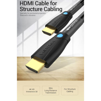 Кабель мультимедійний HDMI to HDMI 8.0m V2.0 Engineering 4K 60Hz 18Gbps HD 7.1 PVC Black Vention (AAMBK)