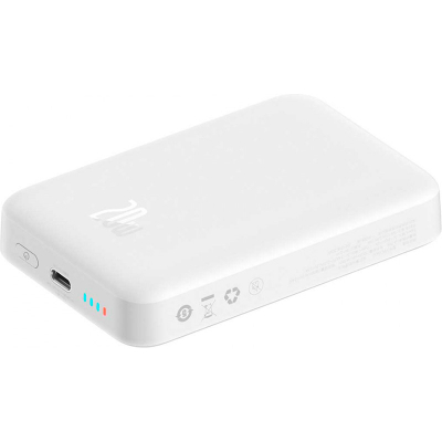Батарея універсальна Baseus Wireless Magnetic Mini 10000mAh 20W, White (PPCX030002\PPCXM10) (P10022100212-00)
