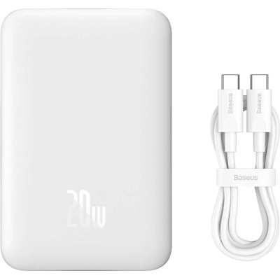 Батарея універсальна Baseus Wireless Magnetic Mini 10000mAh 20W, White (PPCX030002\PPCXM10) (P10022100212-00)