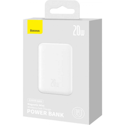 Батарея універсальна Baseus Wireless Magnetic Mini 10000mAh 20W, White (PPCX030002\PPCXM10) (P10022100212-00)