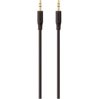 Кабель мультимедійний jack 3.5mm - M/M, portable, 2m, black/gold Belkin (F3Y117BT2M)
