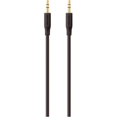 Кабель мультимедійний jack 3.5mm - M/M, portable, 2m, black/gold Belkin (F3Y117BT2M)