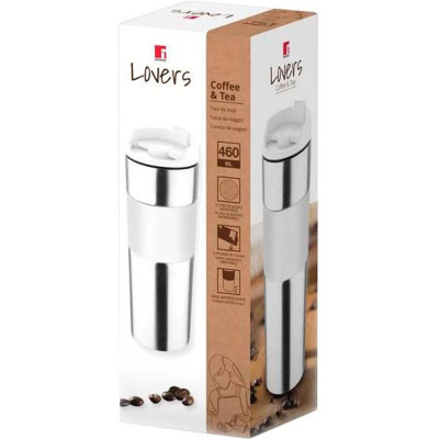 Термокружка Bergner Coffee & tea lovers 460 мл White (BG-37789-WH)