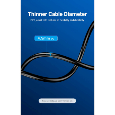 Кабель мультимедійний HDMI to HDMI 30.0m V2.0 Optical 4K 60Hz 18Gbps Dolby 7.1 PVC Black Zinc Alloy Vention (ALABT)