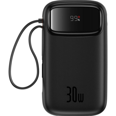 Батарея універсальна Baseus QPow2 20000mAh 30W, with 2*Type-C Cable, Black (P10055009113-00)