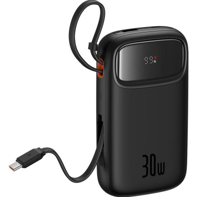 Батарея універсальна Baseus QPow2 20000mAh 30W, with 2*Type-C Cable, Black (P10055009113-00)