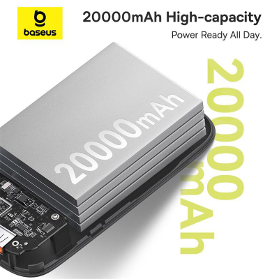 Батарея універсальна Baseus QPow2 20000mAh 30W, with 2*Type-C Cable, Black (P10055009113-00)