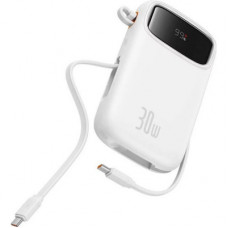 Батарея універсальна Baseus QPow2 20000mAh 30W, with 2*Type-C Cable, White (P10055009213-00)