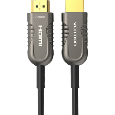 Кабель мультимедійний HDMI to HDMI 60.0m V2.1 Optical 8K 60Hz 48Gbps Dolby 7.1 TPE Black Metal Type Vention (AAZBAE)