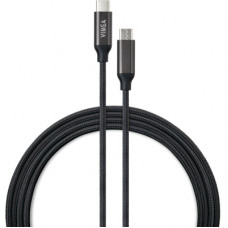Дата кабель USB-C to USB-C 1.0m 100W E-Mark Chip Nylon Vinga (VCPCTC100BK)