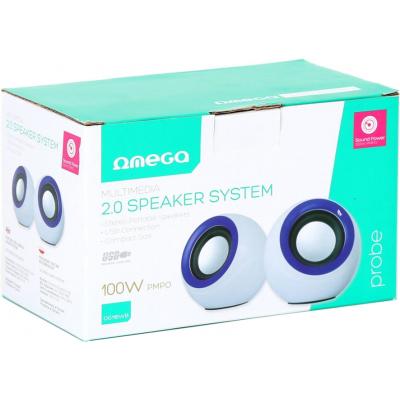 Акустична система Omega OG-116B white blue 2x3W RMS USB (OG116BWB)