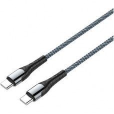 Дата кабель USB-C to USB-C 1.0m PD Fast Charging 65W 3А grey ColorWay (CW-CBPDCC040-GR)