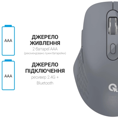 Мишка OfficePro M230G Silent Click Wireless/Bluetooth Gray (M230G)