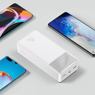 Батарея універсальна Baseus Bipow Overseas 30000mAh 20W, White (PPBD050402)