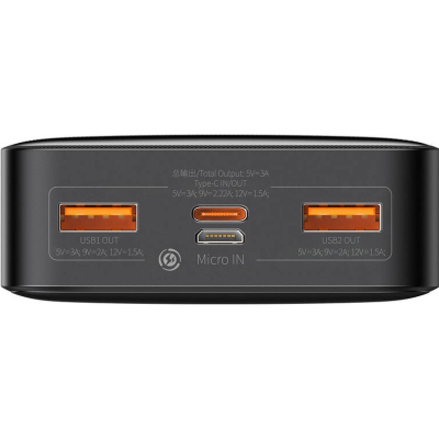 Батарея універсальна Baseus Bipow Digital Display 20000mAh 20W, Black (PPDML-M01) (PPBD050501)