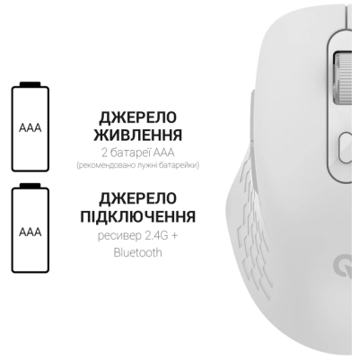 Мишка OfficePro M230W Silent Click Wireless/Bluetooth White (M230W)