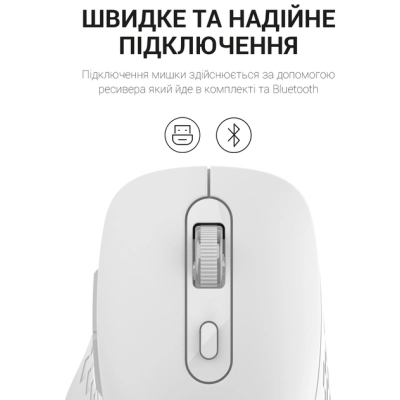 Мишка OfficePro M230W Silent Click Wireless/Bluetooth White (M230W)