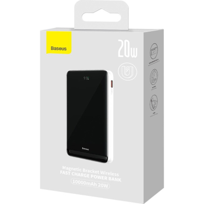 Батарея універсальна Baseus Magnetic Bracket 10000mAh 20W, White (PPCXZ10) (PPCX000002)