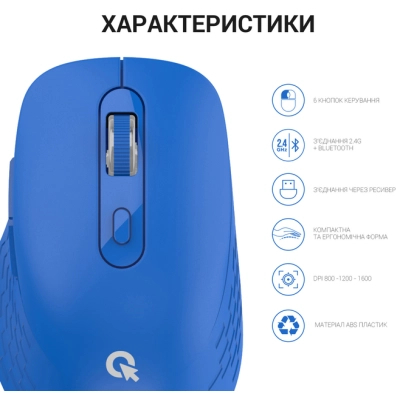 Мишка OfficePro M230C Silent Click Wireless/Bluetooth Blue (M230С)