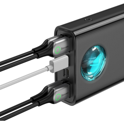 Батарея універсальна Baseus Amblight Digital Quick 30000mAh 65W, Black (PPLG00101)