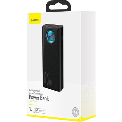 Батарея універсальна Baseus Amblight Digital Quick 30000mAh 65W, Black (PPLG00101)