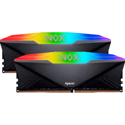 Модуль пам'яті для комп'ютера DDR4 32GB (2x16GB) 3600 MHz NOX RGB Black Apacer (AH4U32G36C25YNBAA-2)