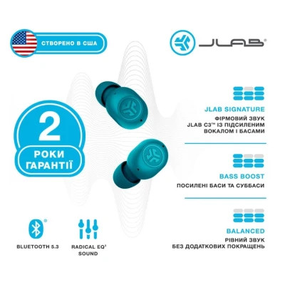 Навушники Jlab JBuds Mini Aqua Teal (IEUEBJBMINIRAQUA124)