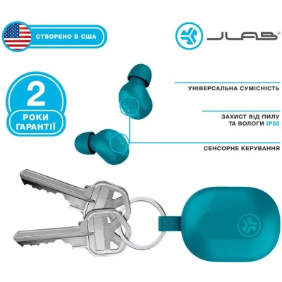 Навушники Jlab JBuds Mini Aqua Teal (IEUEBJBMINIRAQUA124)
