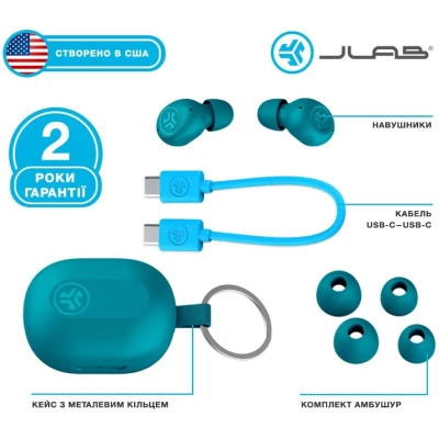 Навушники Jlab JBuds Mini Aqua Teal (IEUEBJBMINIRAQUA124)