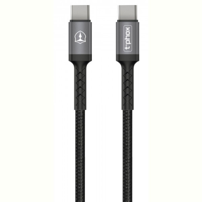 Дата кабель USB-C to USB-C 1.0m 3A Black\Gray T-Phox (T-CC833)