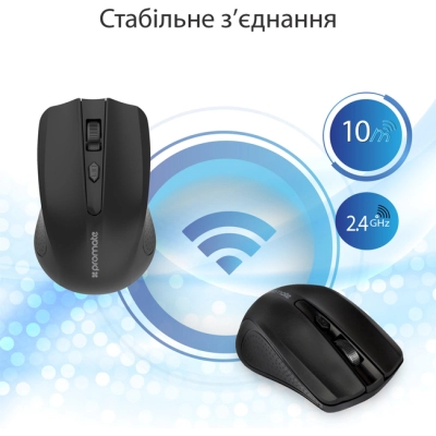 Мишка Promate Clix-8 Wireless Black (clix-8.black)