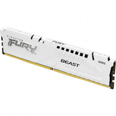Модуль пам'яті для комп'ютера DDR5 16GB 5600 MHz FURY Beast White Kingston Fury (ex.HyperX) (KF556C36BWE-16)