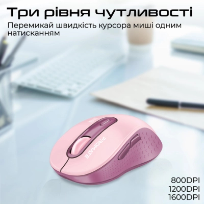 Мишка Promate Ken Wireless/Bluetooth Pink (ken.pink)