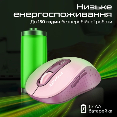 Мишка Promate Ken Wireless/Bluetooth Pink (ken.pink)