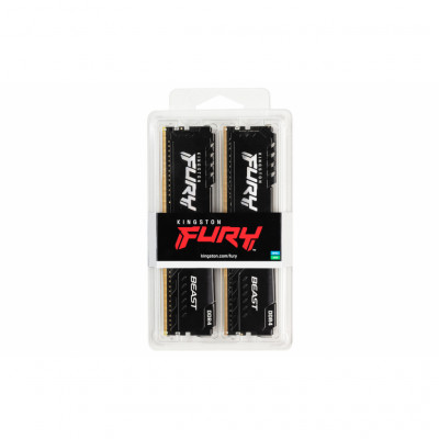 Модуль пам'яті для комп'ютера DDR4 16GB (2x8GB) 3200 MHz Fury Beast Black Kingston Fury (ex.HyperX) (KF432C16BBK2/16)